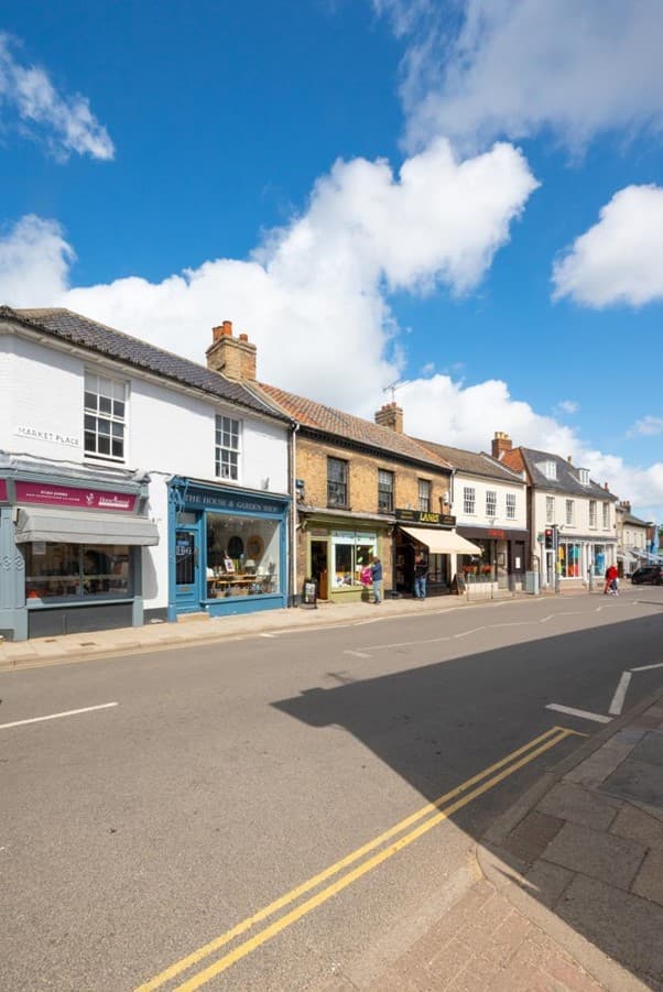 Georgian shopfronts on Holt High Street